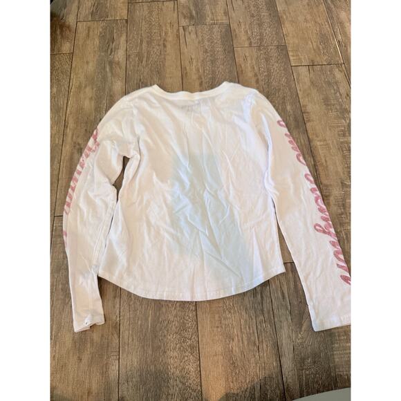 True Religion Girls White Long Sleeve Distorted Logo T-Shirt Size Large - Picture 6 of 7